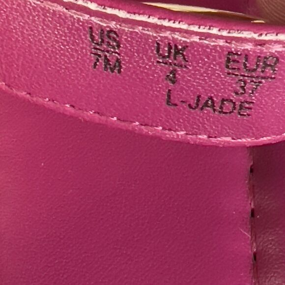 Franco Sarto Womens Jade Magenta Hot Pink Gold Flat Pool Slides‎ Shoes Size 7M - Picture 13 of 14